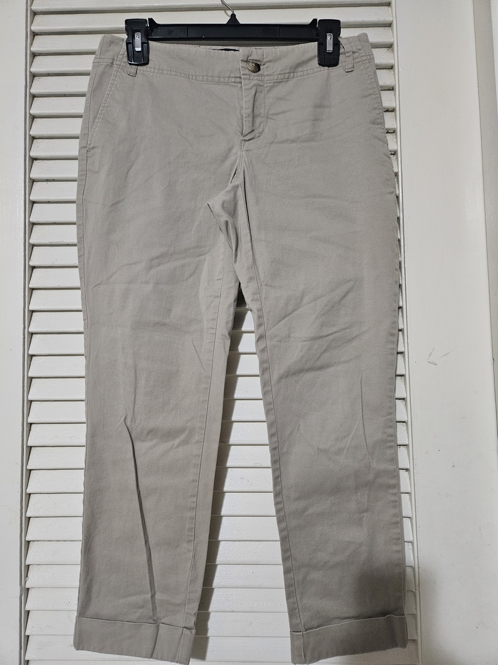 Gap Size 4 Beige Cotton Women's Chino Pants Straight Leg Flat Front
